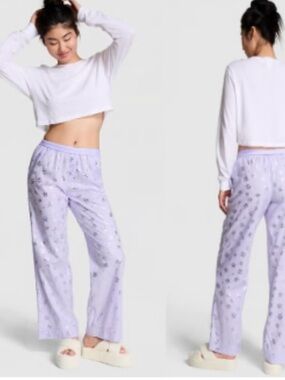 PINK Victoria's Secret Lavender Star-Print Pajama Pants